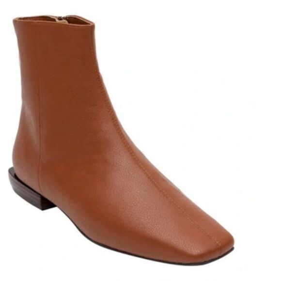New Linea Paolo Rad Bootie In dark Brown Ankle leather flat zipper ankle boot 4